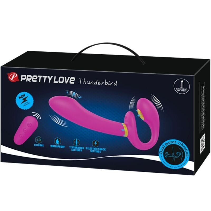 Pretty Love - Thunderbird Vibratore Doppio Strap On Telecomando Viola - PRETTY LOVE - Strap-on e Imbracature | erosidea.com