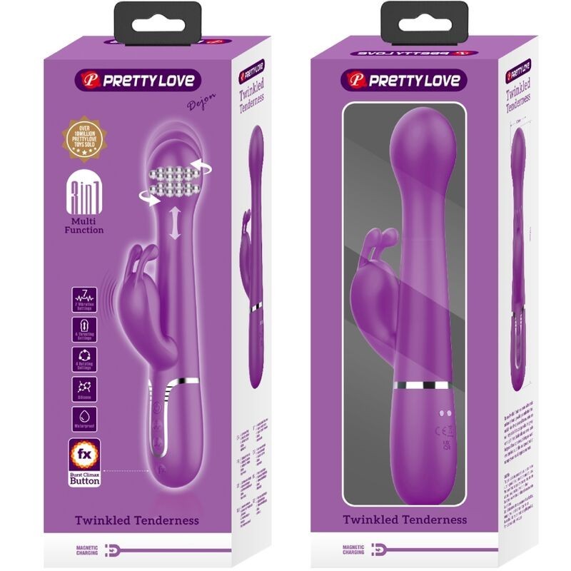 Pretty Love - Dejon 3 In 1 Multifunzione Vibratore Rabbit Viola - PRETTY LOVE - Vibratori Rabbit | erosidea.com