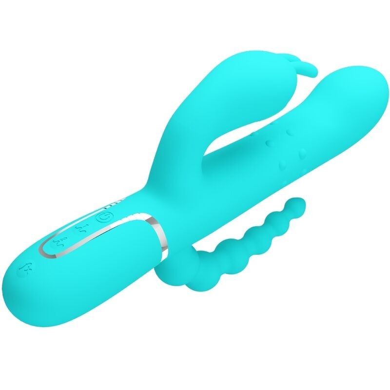 Pretty Love - Cammy 4 In 1 Multifunzione Vibratore Triple Rabbit Blu - PRETTY LOVE - Vibratori Doppi | erosidea.com
