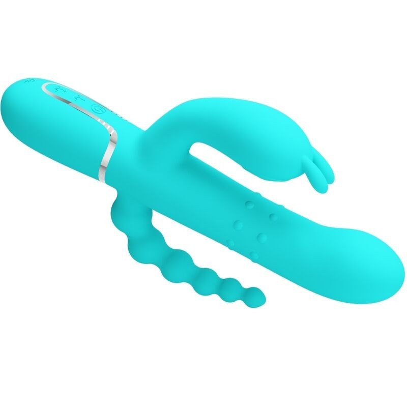 Pretty Love - Cammy 4 In 1 Multifunzione Vibratore Triple Rabbit Blu - PRETTY LOVE - Vibratori Doppi | erosidea.com