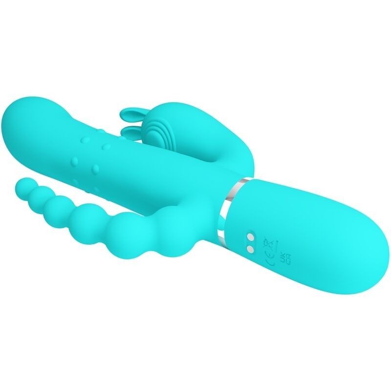 Pretty Love - Cammy 4 In 1 Multifunzione Vibratore Triple Rabbit Blu - PRETTY LOVE - Vibratori Doppi | erosidea.com