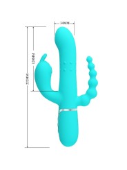 Pretty Love - Cammy 4 In 1 Multifunzione Vibratore Triple Rabbit Blu - PRETTY LOVE - Vibratori Doppi | erosidea.com