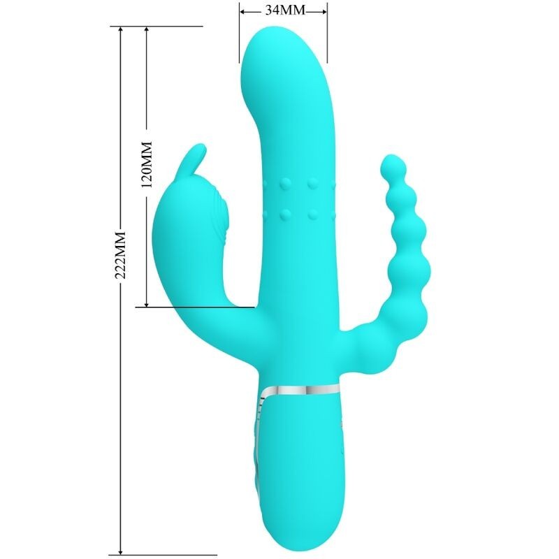 Pretty Love - Cammy 4 In 1 Multifunzione Vibratore Triple Rabbit Blu - PRETTY LOVE - Vibratori Doppi | erosidea.com