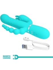 Pretty Love - Cammy 4 In 1 Multifunzione Vibratore Triple Rabbit Blu - PRETTY LOVE - Vibratori Doppi | erosidea.com
