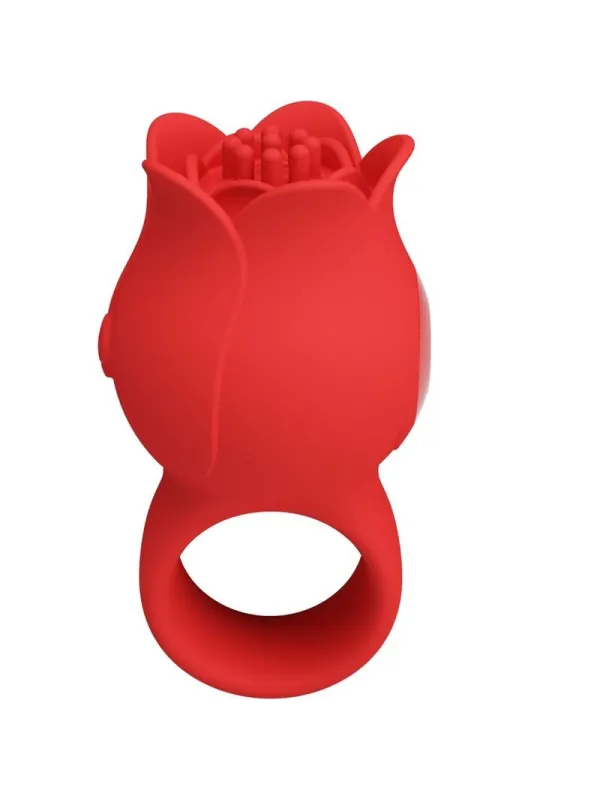 Pretty Love - Vibratore A Dita A Forma Di Rosa Jae 10 Vibrazioni Rosso - PRETTY LOVE - Vibratori | erosidea.com