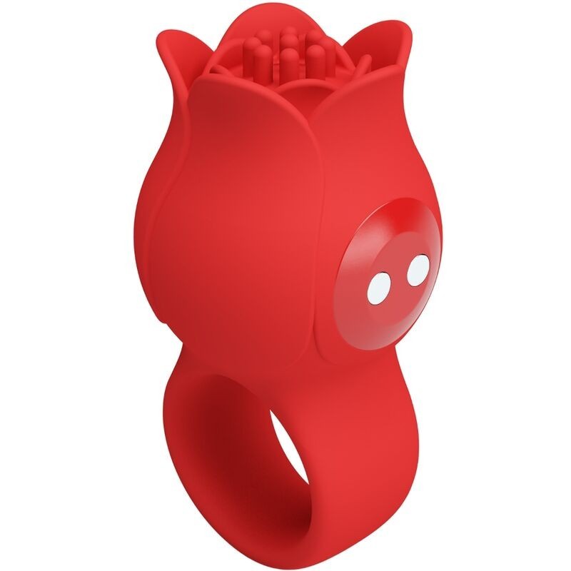 Pretty Love - Vibratore A Dita A Forma Di Rosa Jae 10 Vibrazioni Rosso - PRETTY LOVE - Vibratori | erosidea.com