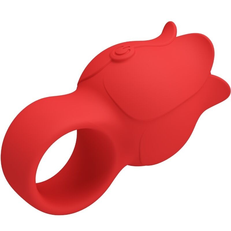 Pretty Love - Vibratore A Dita A Forma Di Rosa Jae 10 Vibrazioni Rosso - PRETTY LOVE - Vibratori | erosidea.com