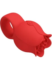 Pretty Love - Vibratore A Dita A Forma Di Rosa Jae 10 Vibrazioni Rosso - PRETTY LOVE - Vibratori | erosidea.com