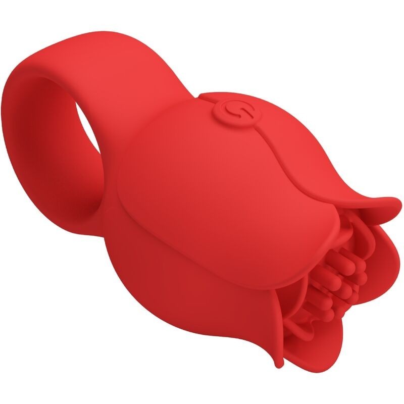 Pretty Love - Vibratore A Dita A Forma Di Rosa Jae 10 Vibrazioni Rosso - PRETTY LOVE - Vibratori | erosidea.com