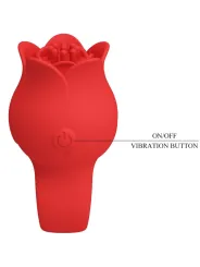 Pretty Love - Vibratore A Dita A Forma Di Rosa Jae 10 Vibrazioni Rosso - PRETTY LOVE - Vibratori | erosidea.com
