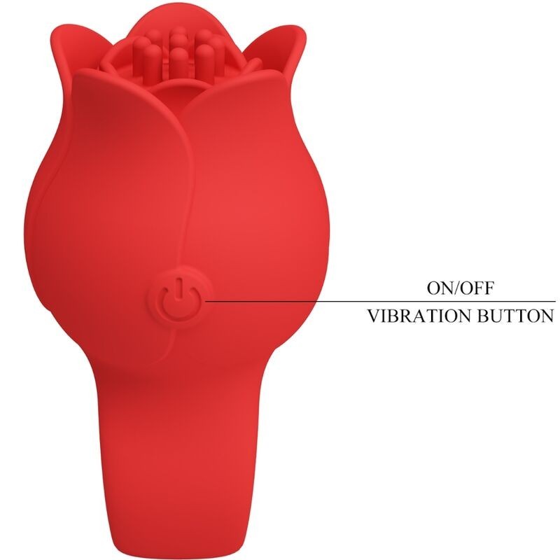 Pretty Love - Vibratore A Dita A Forma Di Rosa Jae 10 Vibrazioni Rosso - PRETTY LOVE - Vibratori | erosidea.com