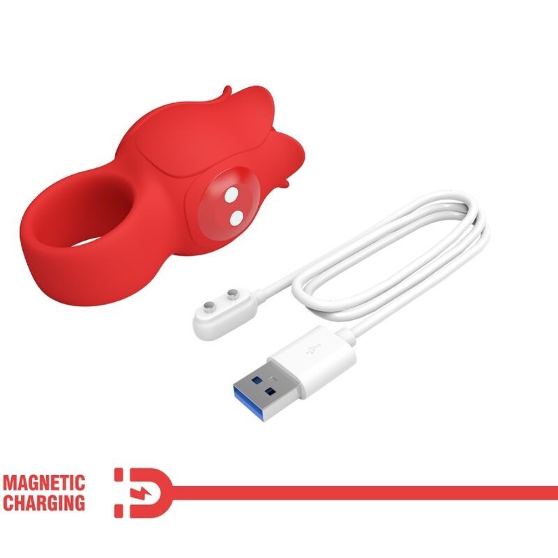 Pretty Love - Vibratore A Dita A Forma Di Rosa Jae 10 Vibrazioni Rosso - PRETTY LOVE - Vibratori | erosidea.com