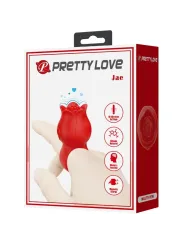 Pretty Love - Vibratore A Dita A Forma Di Rosa Jae 10 Vibrazioni Rosso - PRETTY LOVE - Vibratori | erosidea.com