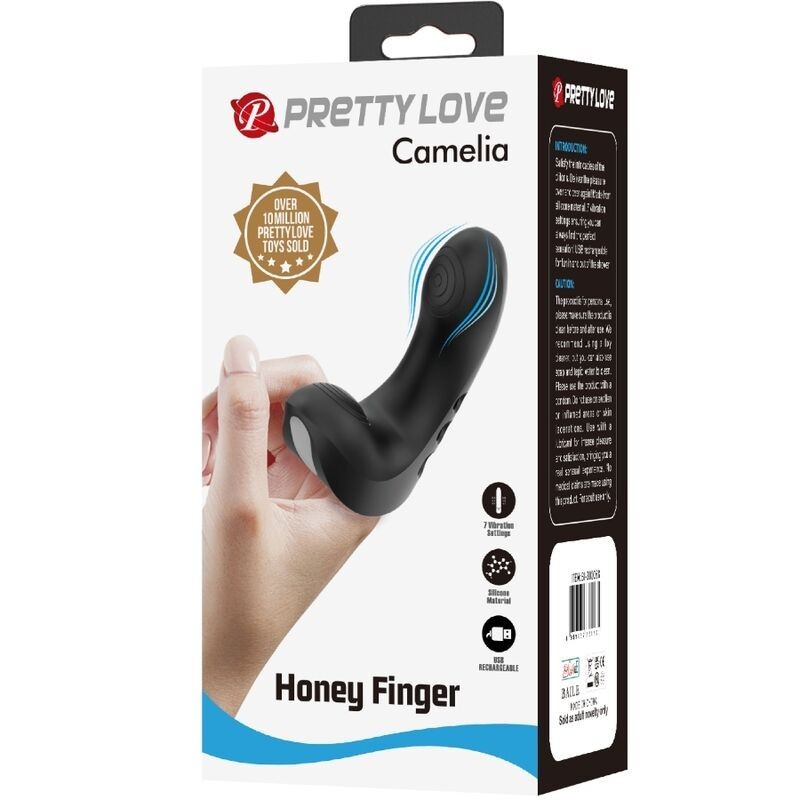 Pretty Love - Vibratore Da Dita Camelia 7 Vibrazioni Nero - PRETTY LOVE - Vibratori | erosidea.com