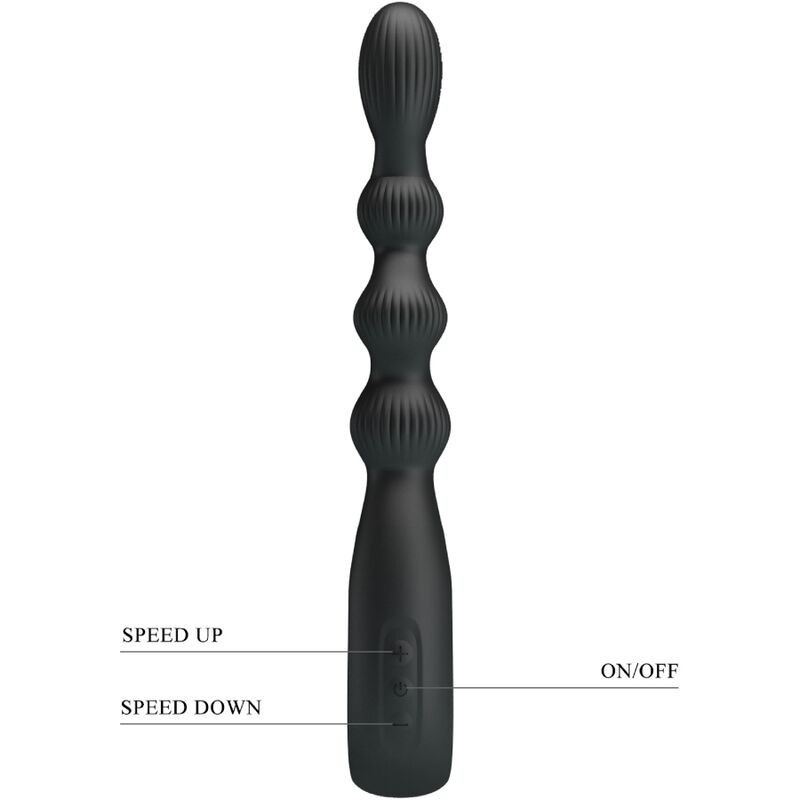 Pretty Love Federer Vibratore Anale 12 Vibrazioni Nero - PRETTY LOVE - Vibratori Anali | erosidea.com
