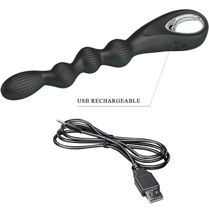 Pretty Love Federer Vibratore Anale 12 Vibrazioni Nero - PRETTY LOVE - Vibratori Anali | erosidea.com