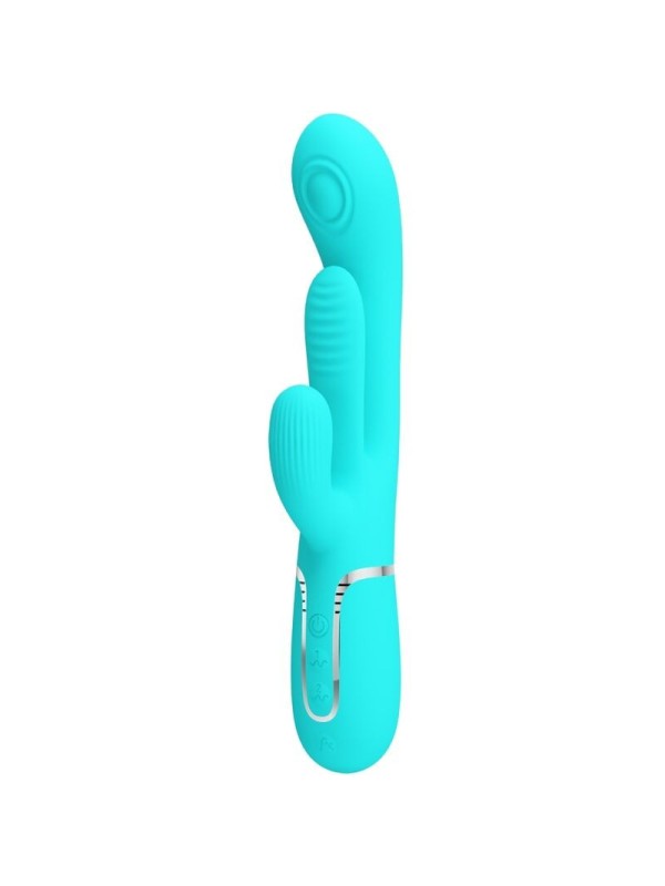 Pretty Love - Shania Triple Rabbit Vibratore Multifunzione 3 In 1 Blu - PRETTY LOVE - Vibratori Doppi | erosidea.com
