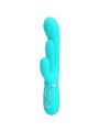 Pretty Love - Shania Triple Rabbit Vibratore Multifunzione 3 In 1 Blu - PRETTY LOVE - Vibratori Doppi | erosidea.com