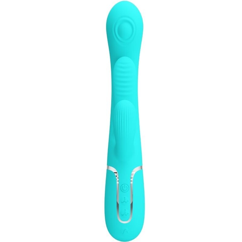 Pretty Love - Shania Triple Rabbit Vibratore Multifunzione 3 In 1 Blu - PRETTY LOVE - Vibratori Doppi | erosidea.com