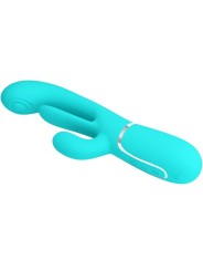 Pretty Love - Shania Triple Rabbit Vibratore Multifunzione 3 In 1 Blu - PRETTY LOVE - Vibratori Doppi | erosidea.com