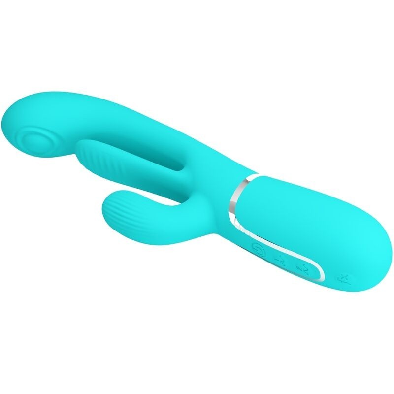 Pretty Love - Shania Triple Rabbit Vibratore Multifunzione 3 In 1 Blu - PRETTY LOVE - Vibratori Doppi | erosidea.com