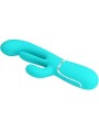 Pretty Love - Shania Triple Rabbit Vibratore Multifunzione 3 In 1 Blu - PRETTY LOVE - Vibratori Doppi | erosidea.com