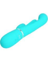 Pretty Love - Shania Triple Rabbit Vibratore Multifunzione 3 In 1 Blu - PRETTY LOVE - Vibratori Doppi | erosidea.com