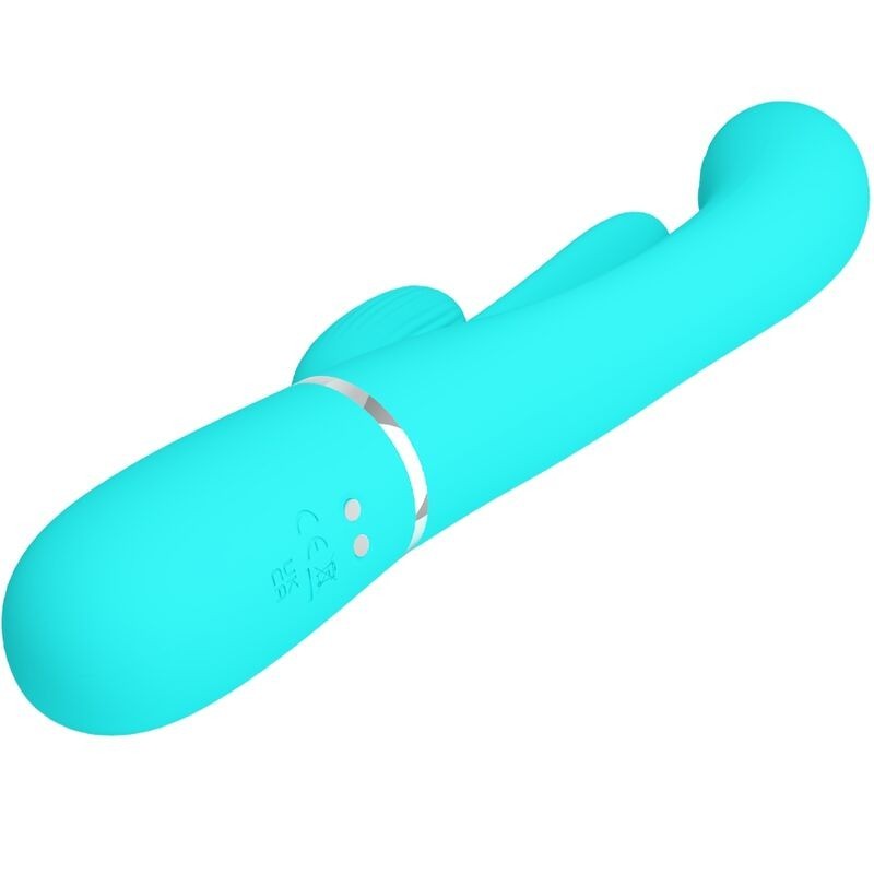 Pretty Love - Shania Triple Rabbit Vibratore Multifunzione 3 In 1 Blu - PRETTY LOVE - Vibratori Doppi | erosidea.com