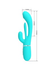 Pretty Love - Shania Triple Rabbit Vibratore Multifunzione 3 In 1 Blu - PRETTY LOVE - Vibratori Doppi | erosidea.com