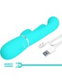 Pretty Love - Shania Triple Rabbit Vibratore Multifunzione 3 In 1 Blu - PRETTY LOVE - Vibratori Doppi | erosidea.com