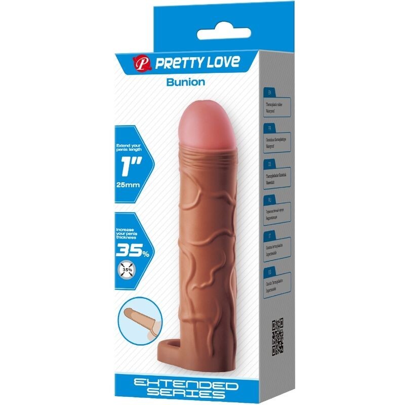 Pretty Love - Guaina Per Pene Bunion Con Estensione 25 Cm Mulatto - PRETTY LOVE - Guaine e Prolunghe | erosidea.com