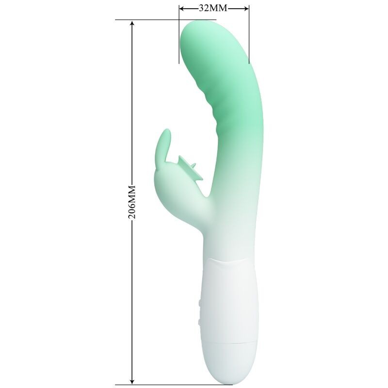 Pretty Love - Vibratore Rabbit Cerberus 3O Vibrazioni Verde - PRETTY LOVE - Vibratori Rabbit | erosidea.com