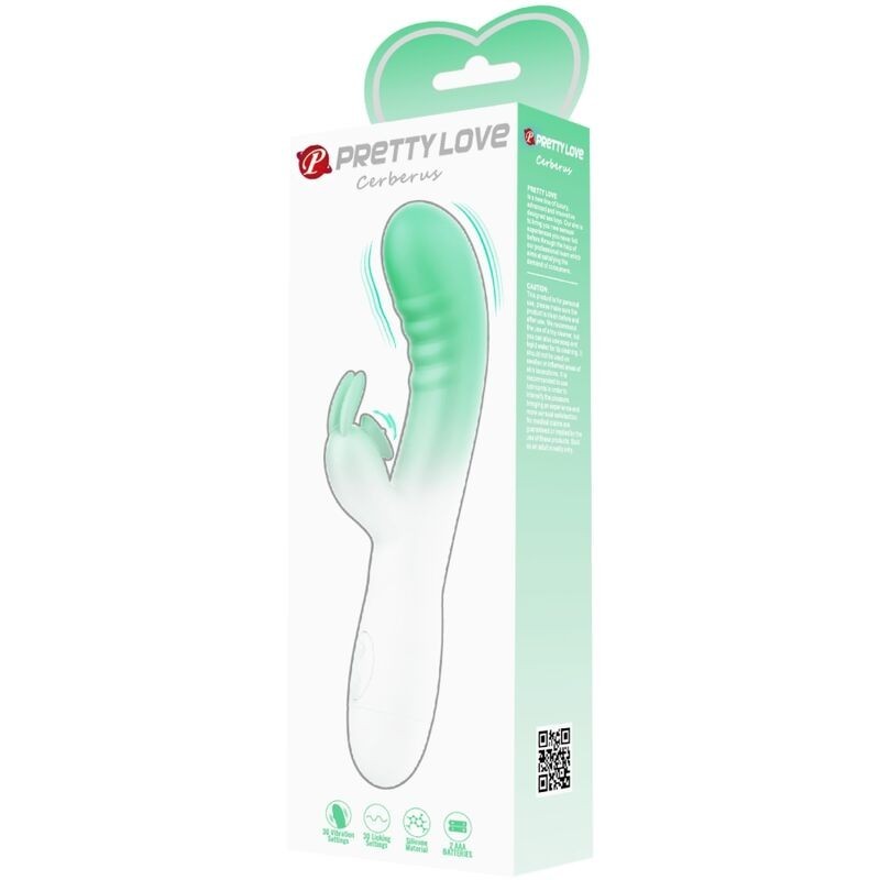 Pretty Love - Vibratore Rabbit Cerberus 3O Vibrazioni Verde - PRETTY LOVE - Vibratori Rabbit | erosidea.com