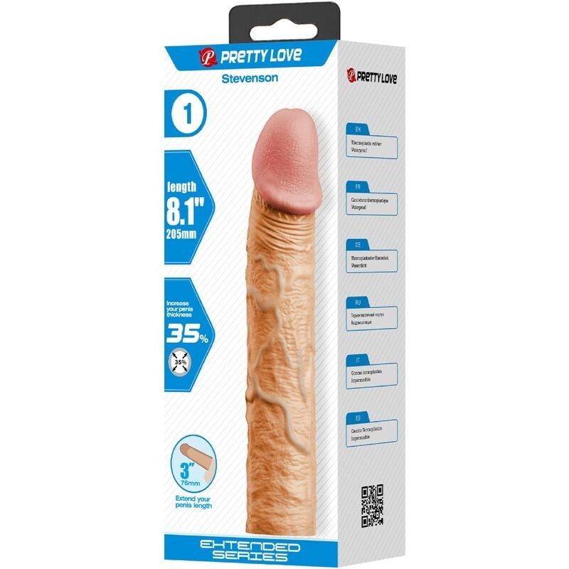 Pretty Love - Stevenson Guaina Per Pene Con Estensione Da 76 Cm Flesh - PRETTY LOVE - Guaine e Prolunghe | erosidea.com