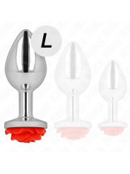 Kink - Plug Anale Rosa Rosso Taglia L - KINK PLEASURE PLUGS - Plug e Catene Anali | erosidea.com