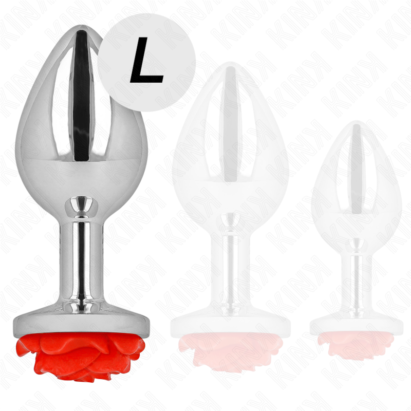 Kink - Plug Anale Rosa Rosso Taglia L - KINK PLEASURE PLUGS - Plug e Catene Anali | erosidea.com