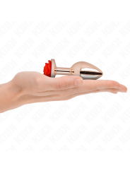 Kink - Plug Anale In Oro Rosa Con Rosa Rossa M - KINK PLEASURE PLUGS - Plug e Catene Anali | erosidea.com