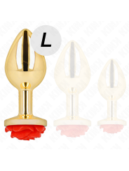 Kink - Plug Anale Oro Rosa Rosso Taglia L - KINK PLEASURE PLUGS - Plug e Catene Anali | erosidea.com