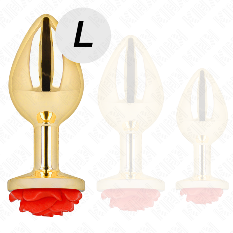 Kink - Plug Anale Oro Rosa Rosso Taglia L - KINK PLEASURE PLUGS - Plug e Catene Anali | erosidea.com