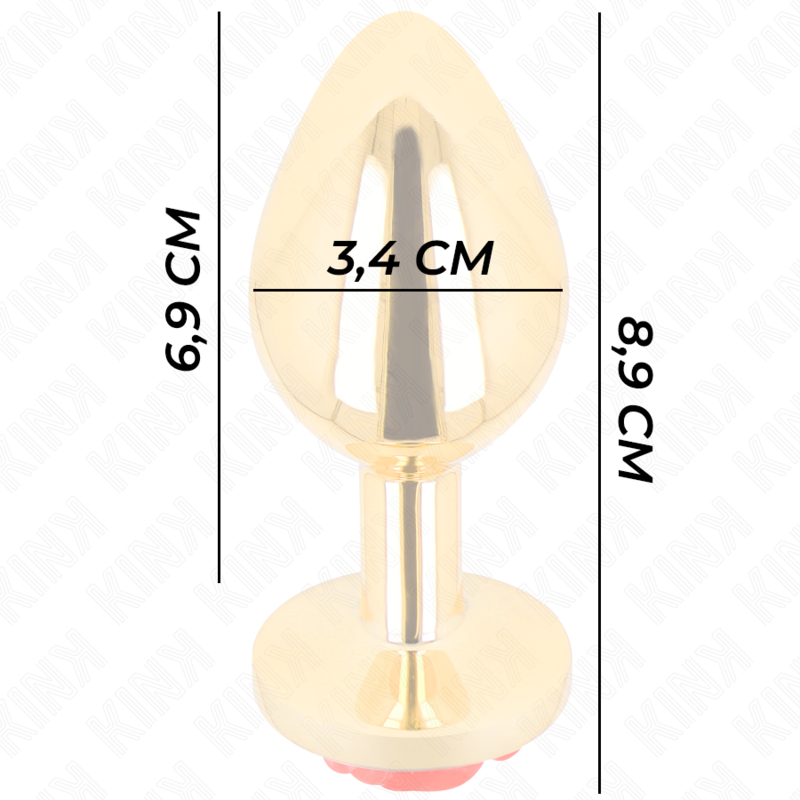 Kink - Plug Anale Oro Rosa Rosso Taglia M - KINK PLEASURE PLUGS - Plug e Catene Anali | erosidea.com