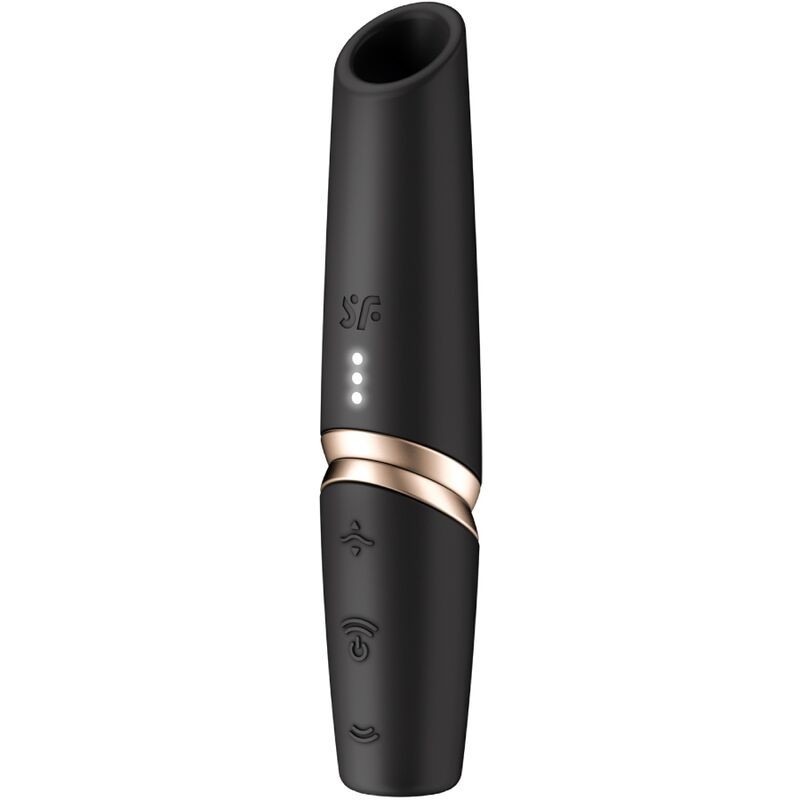 Satisfyer - Stimolatore Perfetto Kiss Wave Per Clitoride Nero / Oro - SATISFYER AIR PULSE - Vibratori Mini | erosidea.com