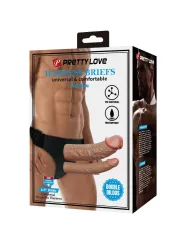 Pretty Love - Slip Keaven Harness Universale E Comodo Doppio Dildo - PRETTY LOVE - Strap-on e Imbracature | erosidea.com