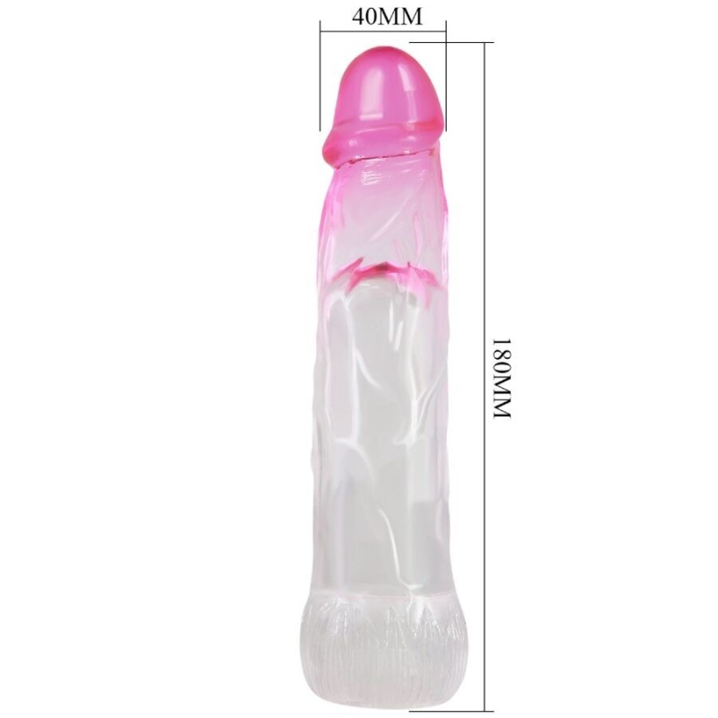 Pretty Love - Neron Realistico 6 Cm Guaina Di Allargamento Per Pene Rosa - PRETTY LOVE - Guaine e Prolunghe | erosidea.com