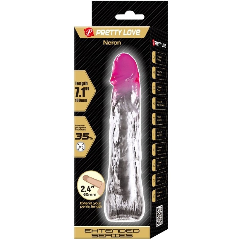 Pretty Love - Neron Realistico 6 Cm Guaina Di Allargamento Per Pene Rosa - PRETTY LOVE - Guaine e Prolunghe | erosidea.com