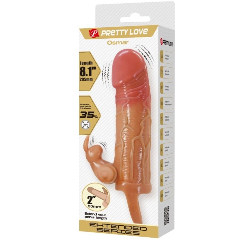 Pretty Love - Guaina Per Pene Osmar + Stimolatore Vibrante Per Clitoride - PRETTY LOVE - Guaine e Prolunghe | erosidea.com