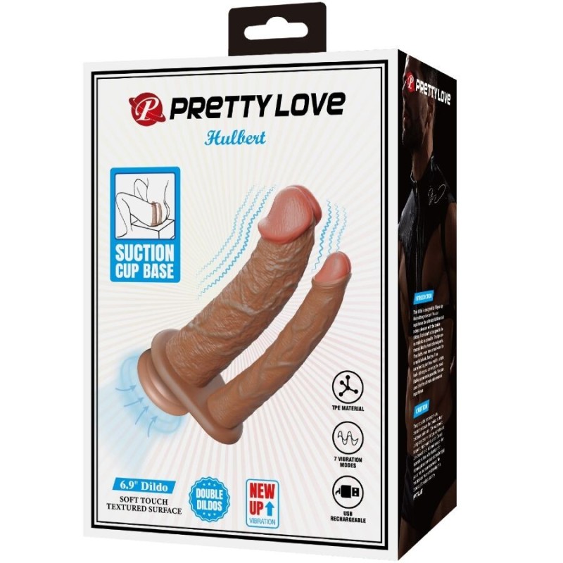 Pretty Love - Hulbert Doppio Dildo Realistico Con Vibrazione Mulato - PRETTY LOVE - Vibratori per Coppia | erosidea.com