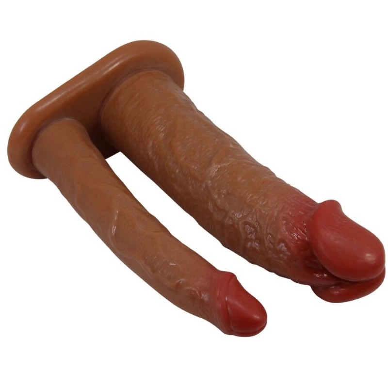 Pretty Love - Yairon Doppio Guaina Per Pene Con Estensione 4 Cm Mulatto - PRETTY LOVE - Strap-on e Imbracature | erosidea.com