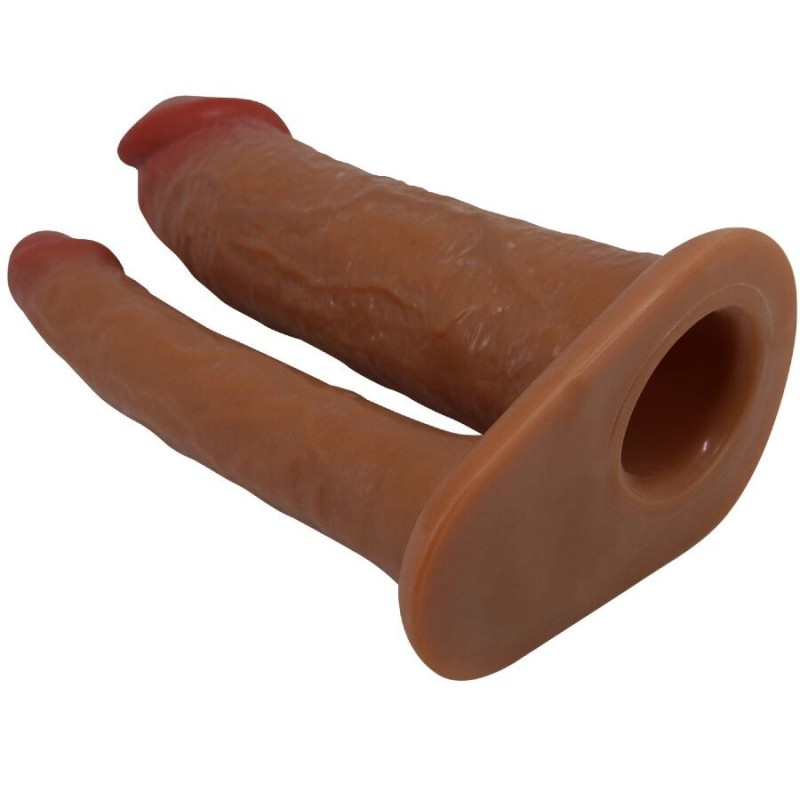 Pretty Love - Yairon Doppio Guaina Per Pene Con Estensione 4 Cm Mulatto - PRETTY LOVE - Strap-on e Imbracature | erosidea.com