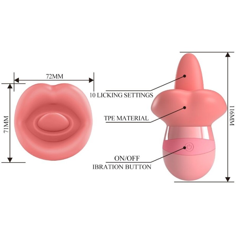 Pretty Love - Stimolatore Per Clitoride Lingua Kylee 10 Vibrazioni Rosa Nudo - PRETTY LOVE - Succhia Clitoride | erosidea.com