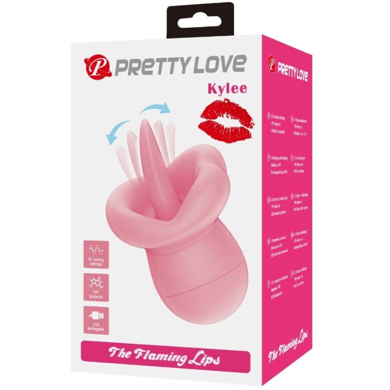 Pretty Love - Stimolatore Per Clitoride Lingua Kylee 10 Vibrazioni Rosa Nudo - PRETTY LOVE - Succhia Clitoride | erosidea.com